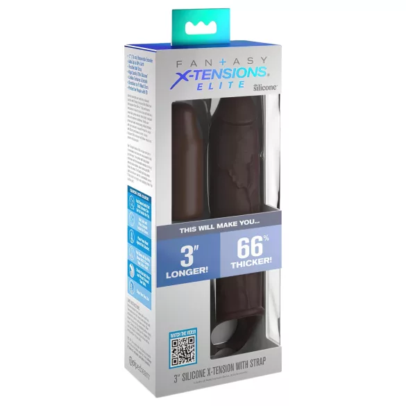 Pipedream - X-TENSION Elite 3 - ridge‑ring penis sleeve (brown)