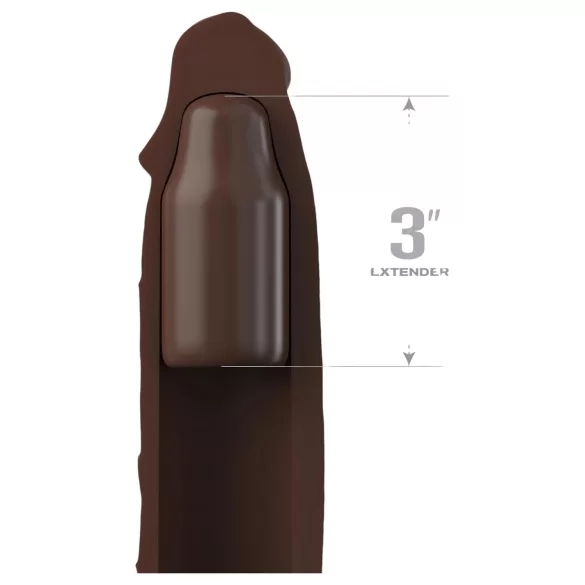 Pipedream - X-TENSION Elite 3 - ridge‑ring penis sleeve (brown)