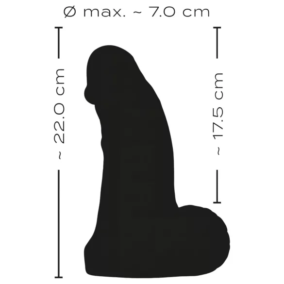 Realistixxx Real Giant - 22 cm Black Dildo with Balls