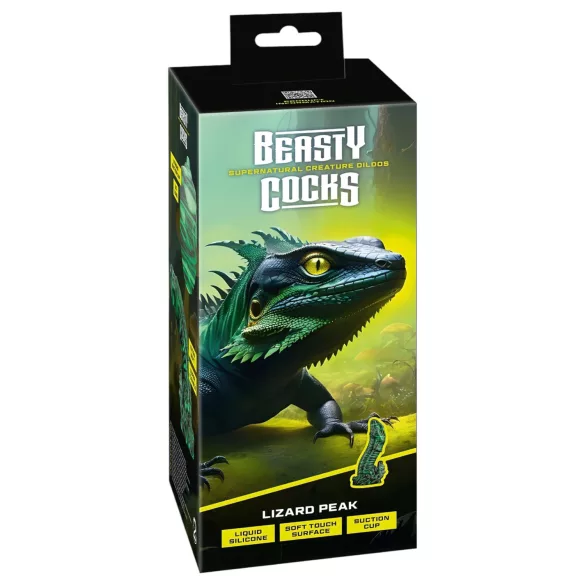 Beasty Cocks Lizard Peak - Gecko Fantasy Dildo (Green-Black)