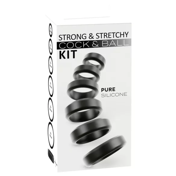 You2Toys - Penis and Testicle Ring Set (Black) - 6 pcs