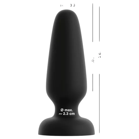 Black Velvets - silicone anal plug with suction cup (black) - L