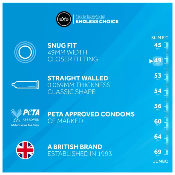 EXS Snug Fit - condoms 49 mm (12 pcs)