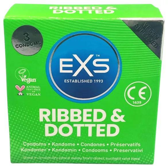 EXS Ribbed, Dotted and Flared - dotted condoms (3 pcs)