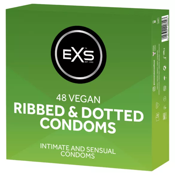 EXS Ribbed & Dotted - ribbed, dotted condoms (48 pcs)