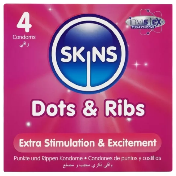 Skins - Ribbed & Dotted Condoms (4 Pack)