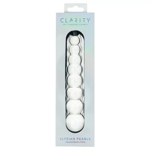 Clarity Elysian Pearls - beaded glass dildo (clear)