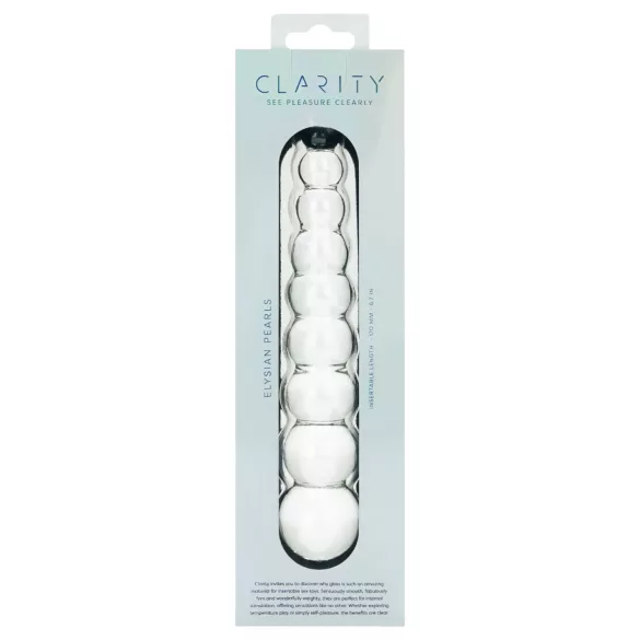 Clarity Elysian Pearls - beaded glass dildo (clear)