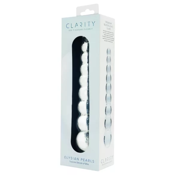Clarity Elysian Pearls - beaded glass dildo (clear)