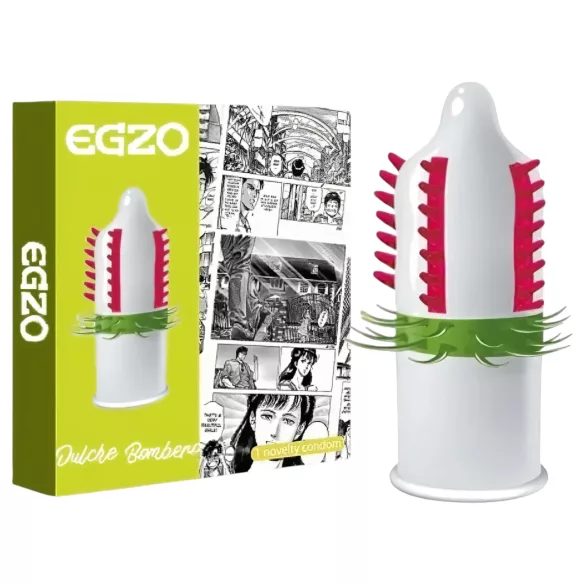 Egzo Dulche Bombero - textured, stimulating condom (1 pack)