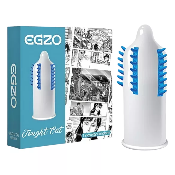 Egzo Tough Cat – Ribbed & Studded Condom (1 pc)