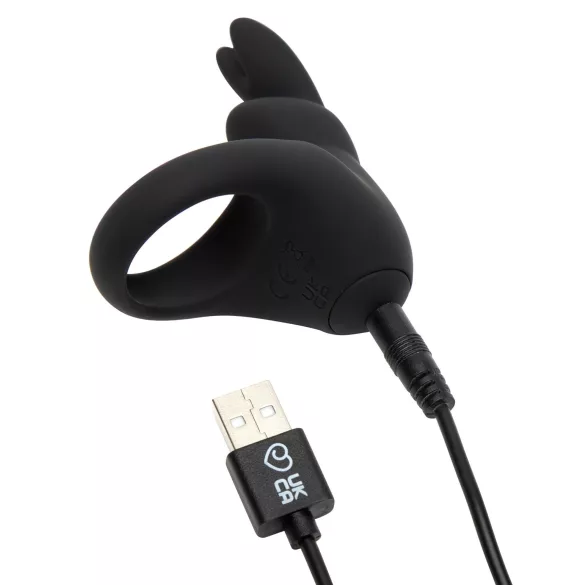 Happyrabbit Rechargeable Vibrating Penis Ring (Black)