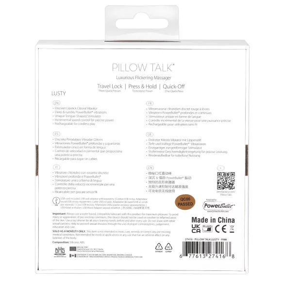 Pillow Talk Lusty - Rechargeable Tongue Vibrator (Pink)