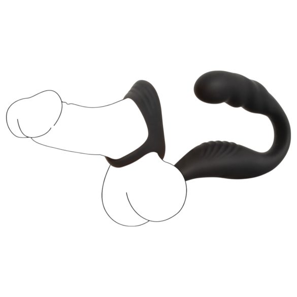 Rebel - Prostate Vibrator with Ring for Penis and Testicles (Black)