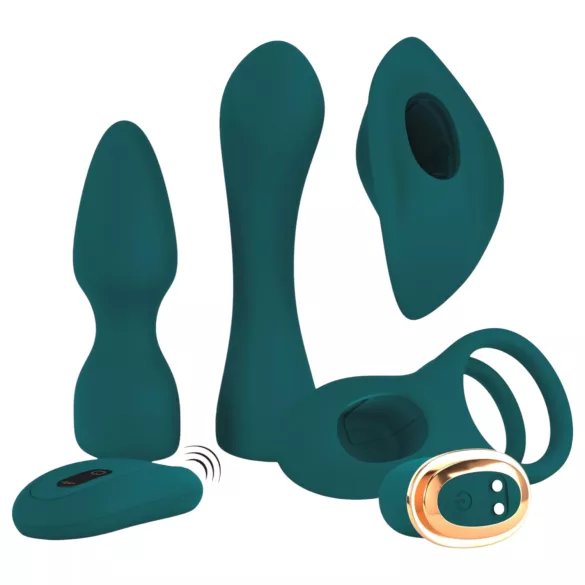 Couples Choice - 4in1 Remote Control Vibrator (Turquoise)