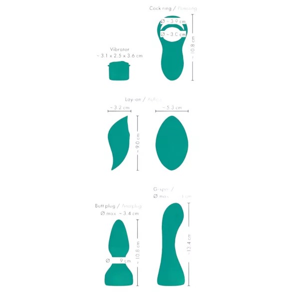 Couples Choice - 4in1 Remote Control Vibrator (Turquoise)