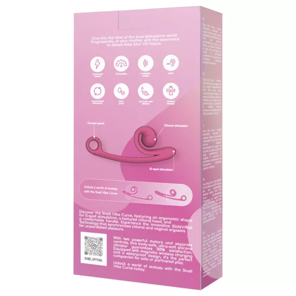 Snail Vibe Curve - 2‑in‑1 Clitoral Vibrator (Pink)