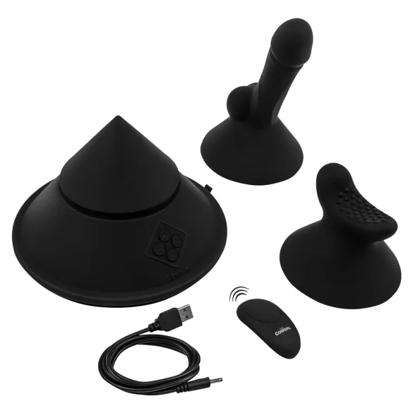 The Cowgirl Cone - smart sex machine with various attachments (black)
