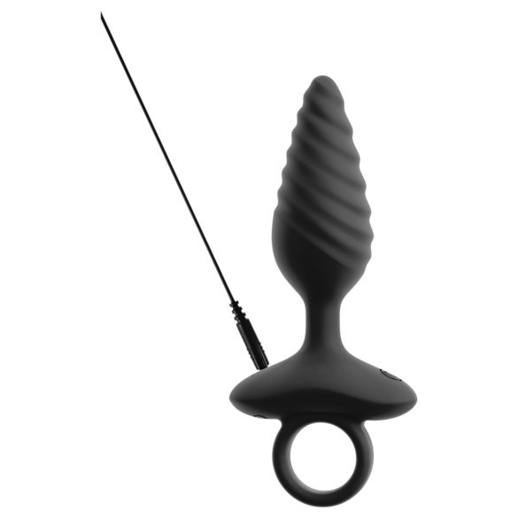 ANOS - Ribbed Vibrating Anal Plug (Black)