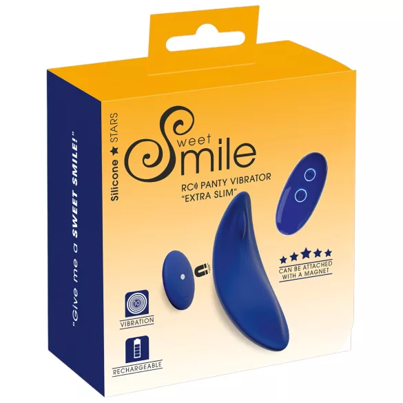 Smile - Extra Thin Remote-Controlled Vibrating Panty (Blue)