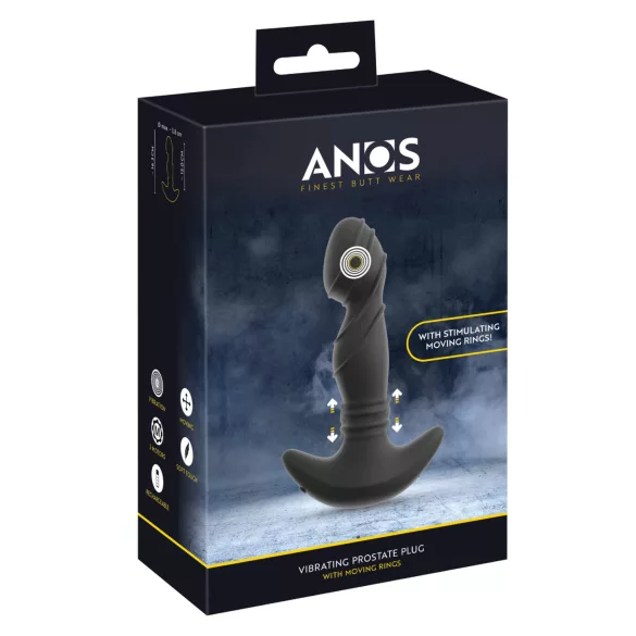 ANOS - Black Prostate Vibrator with Movable Ring