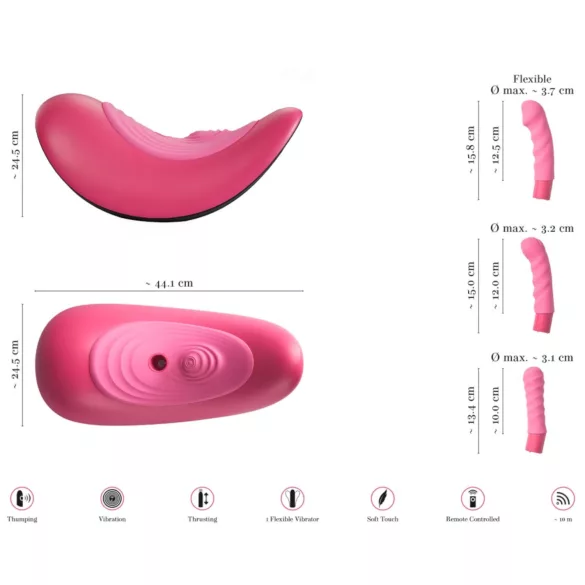 VibePad Rideon - pulsating G-spot and clitoral stimulation swing (pink)