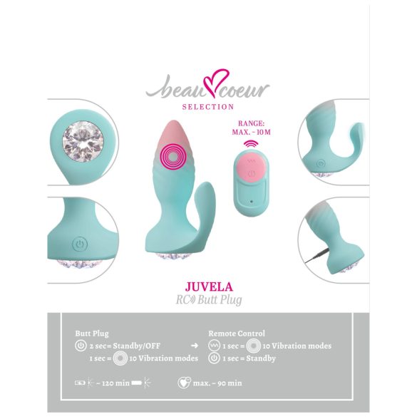 Beau Coeur Juvela - Vibrating Anal Plug (Turquoise)