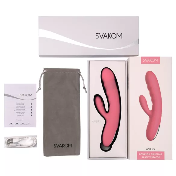 Svakom Avery - Rechargeable Thrusting Clitoral Vibrator (Pink)