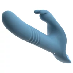   You2Toys - 3‑piece strap-on rabbit thrusting vibrator with remote control (blue)