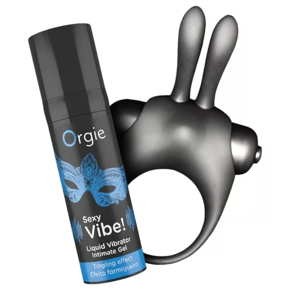Orgie Bunny - Vibrating Ring Set (Black)
