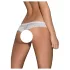 Obsessive Alabastra - Floral Bow Open-Front Thong - White - L/XL