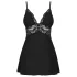 Obsessive - lace babydoll and thong (black) - L/XL
