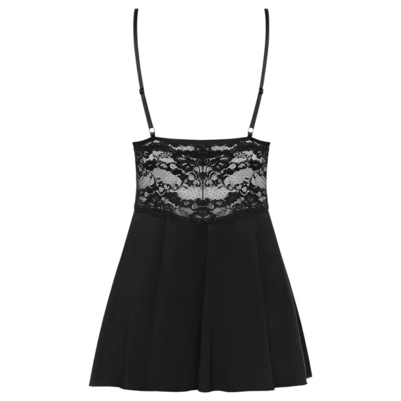 Obsessive - lace babydoll and thong (black) - L/XL