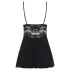 Obsessive - lace babydoll and thong (black) - L/XL