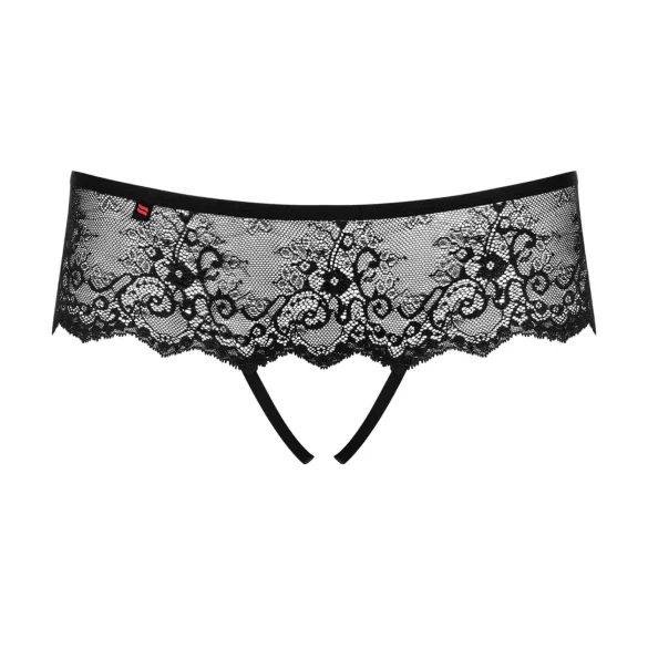 Obsessive Merossa - Sparkling Open Women's Thong - Black - 2XL/3XL