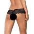 Obsessive Merossa - Sparkling Open Women's Thong - Black - 2XL/3XL