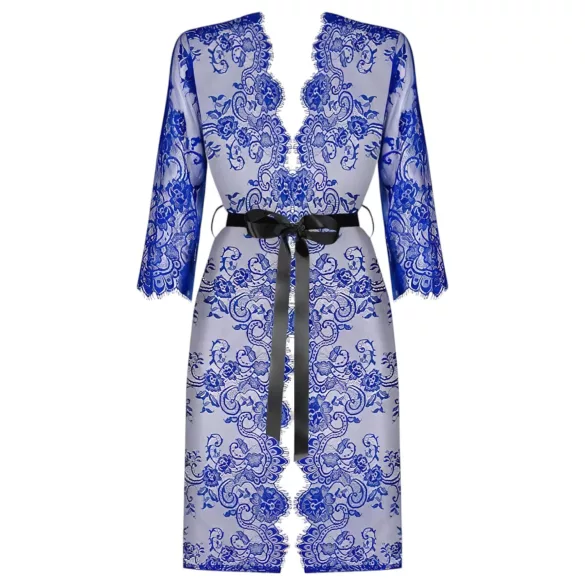 Obsessive Cobaltess - Lace Robe (Blue) - L/XL