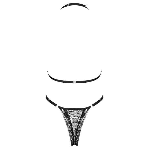 Obsessive Xenita - Sheer Patterned Bra Set (Gray)