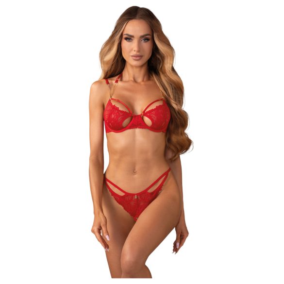 Obsessive Matildea - Lace Bra Set (Red) - L/XL