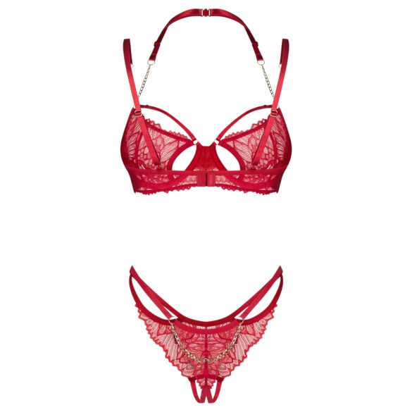 Obsessive Matildea - Lace Bra Set (Red) - L/XL