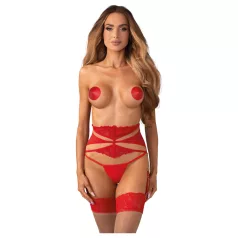 Obsessive Matildea - Lacy Chain Garter Belt (Red) - L/XL