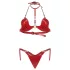 Obsessive Inferro - Strappy Faux Leather Bra Set (Red)