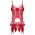 Obsessive Gifty - corset and open thong set (red) - L/XL