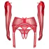 Obsessive Gifty - three‑piece set with suspenders (red)