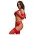Obsessive Gifty - three‑piece set with suspenders (red) - L/XL
