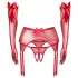 Obsessive Gifty - three‑piece set with suspenders (red) - L/XL