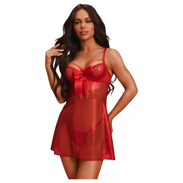 Obsessive Gifty - babydoll and thong set (red) - L/XL