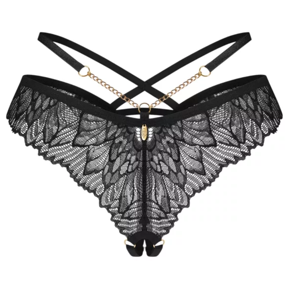 Obsessive Matildea - open lace thong (black) - L/XL