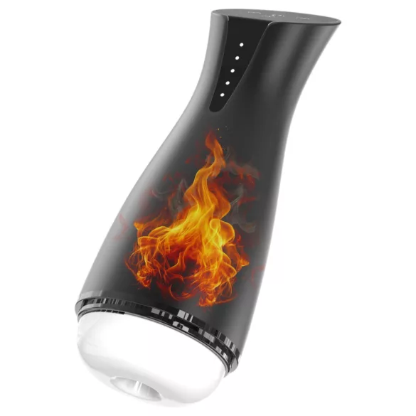 Men's Play - Suction & Vibration Warming Masturbator (Black)