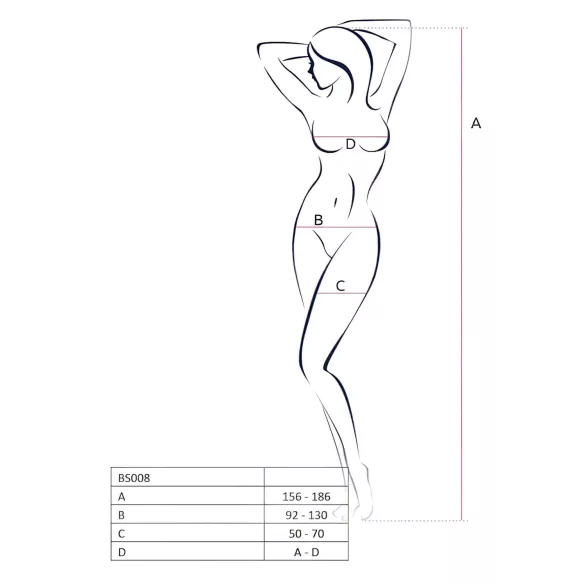 Passion BS008 - white fishnet set with bow (S-L)